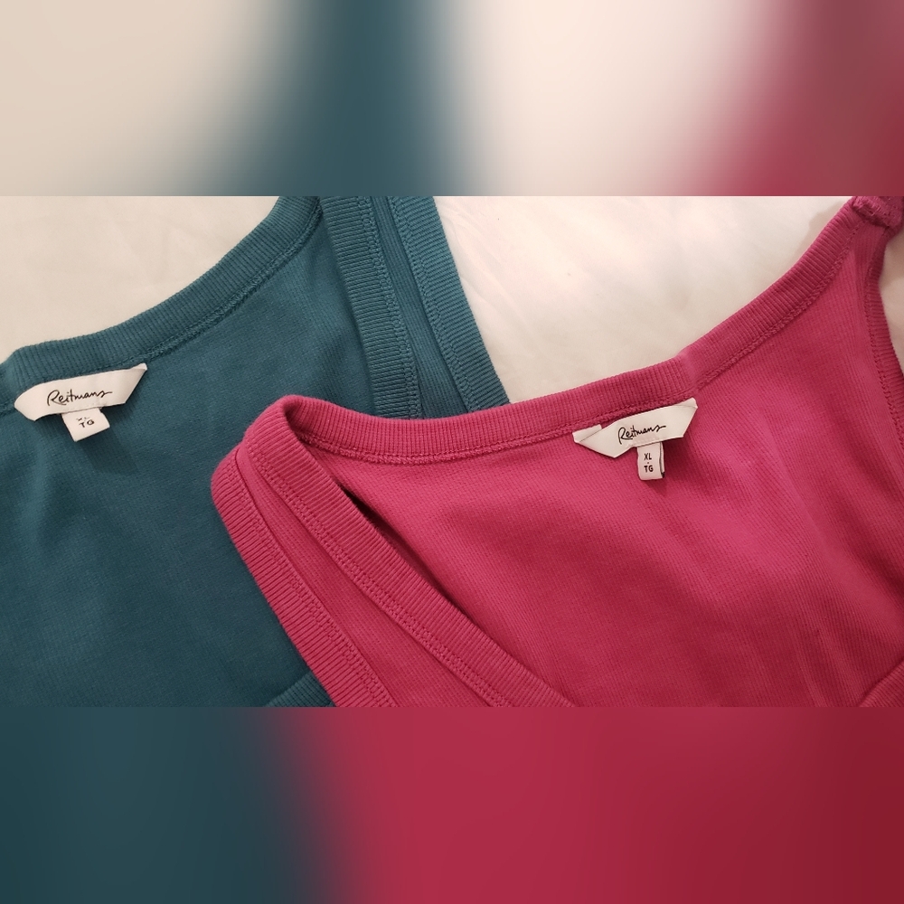 Reitmans Pink and Teal Tank Tops - Picture 4 of 6